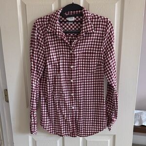 J. Crew Red and White Checkered Shirt